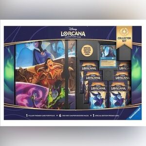 Disney Lorcana First Chapter Collector Set Bundle - 6 packs, portfolio, & promo